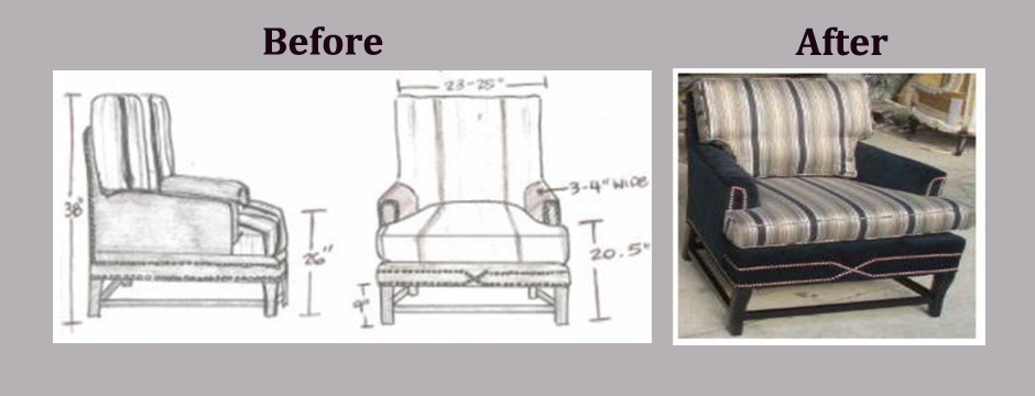 Original A & B before-and-after chair transformation